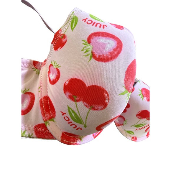 Juicy Couture Strawberry Print Bra Push Up‎ Padded Lingerie 34C - Picture 2 of 5